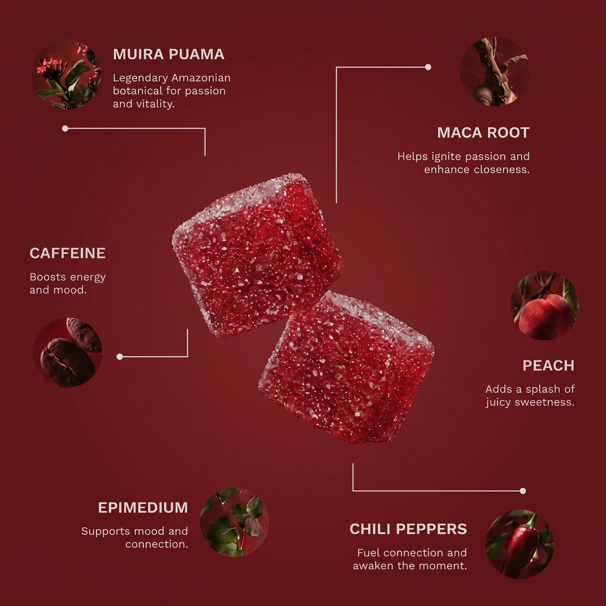 Crave Cubes - Hot Peach Intimacy Gummies